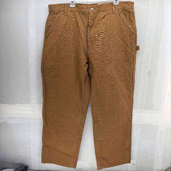 Carhartt Original Fit Duck Flannel Lined Work Dungaree Mens Pants Mens Sz 42x30 - Picture 1 of 7